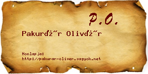 Pakurár Olivér névjegykártya